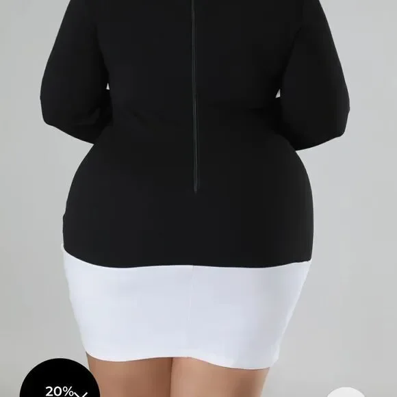 NWT Classic Chic Black/White Dress - Size 2X - Picture 6 of 16